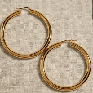 RAVENA LARGE HOOP EARRINGS | AUREUS + ARGENT GOLD PLATED APPROX Length: 2" NEW